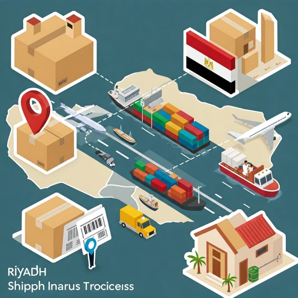 خدمات شركات الشحن من الرياض إلى مصر